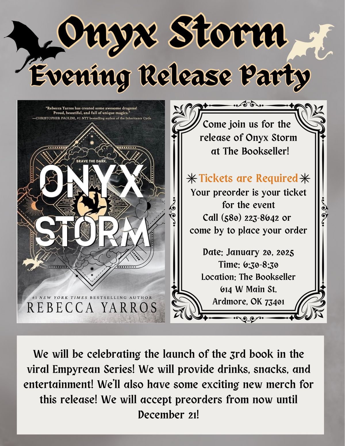 Onyx Storm Release Party