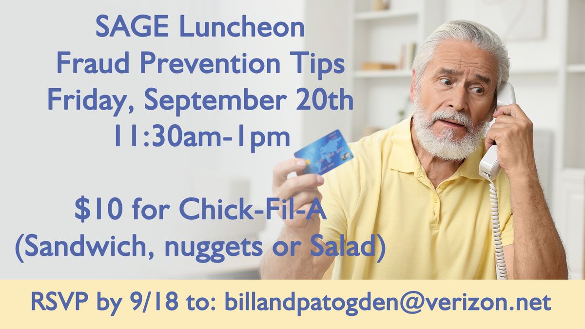 SAGE Luncheon: Fraud Prevention Tips September 20th