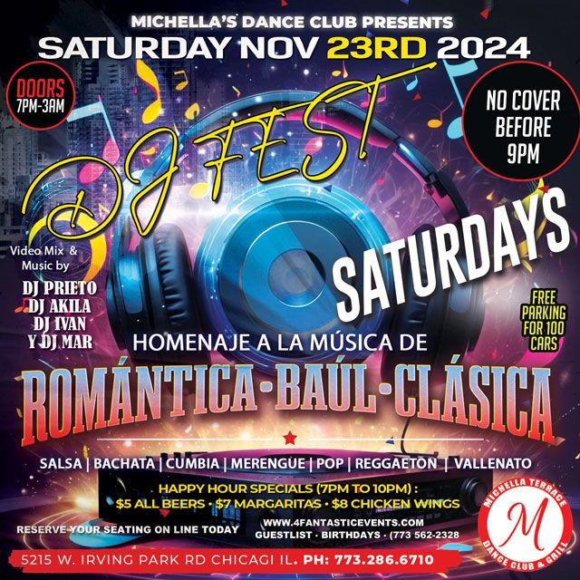 DJ Fest Saturday @ Michella\u2019s Nightclub \u2013 Free B4 9pm!