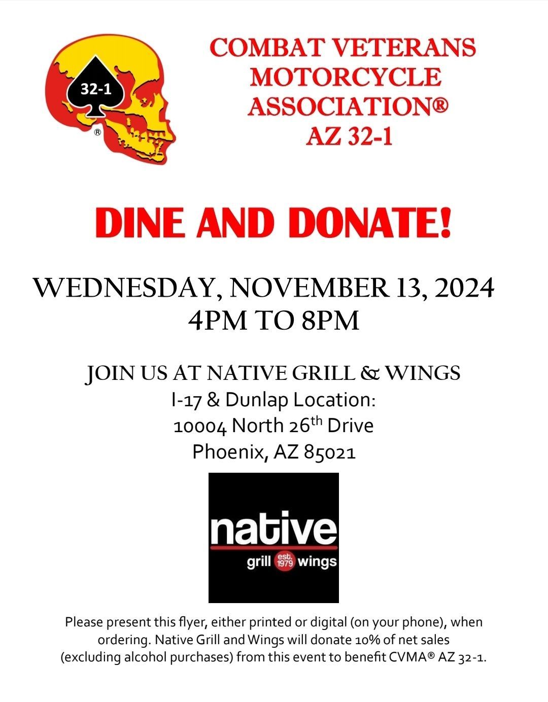 Native Grill & Wings Fundraiser Dinner