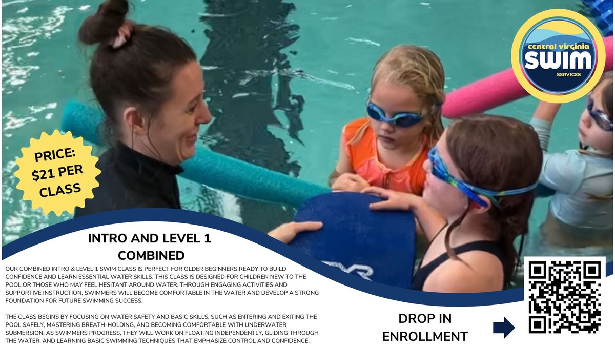 Intro and Level 1 Combined Swim Class