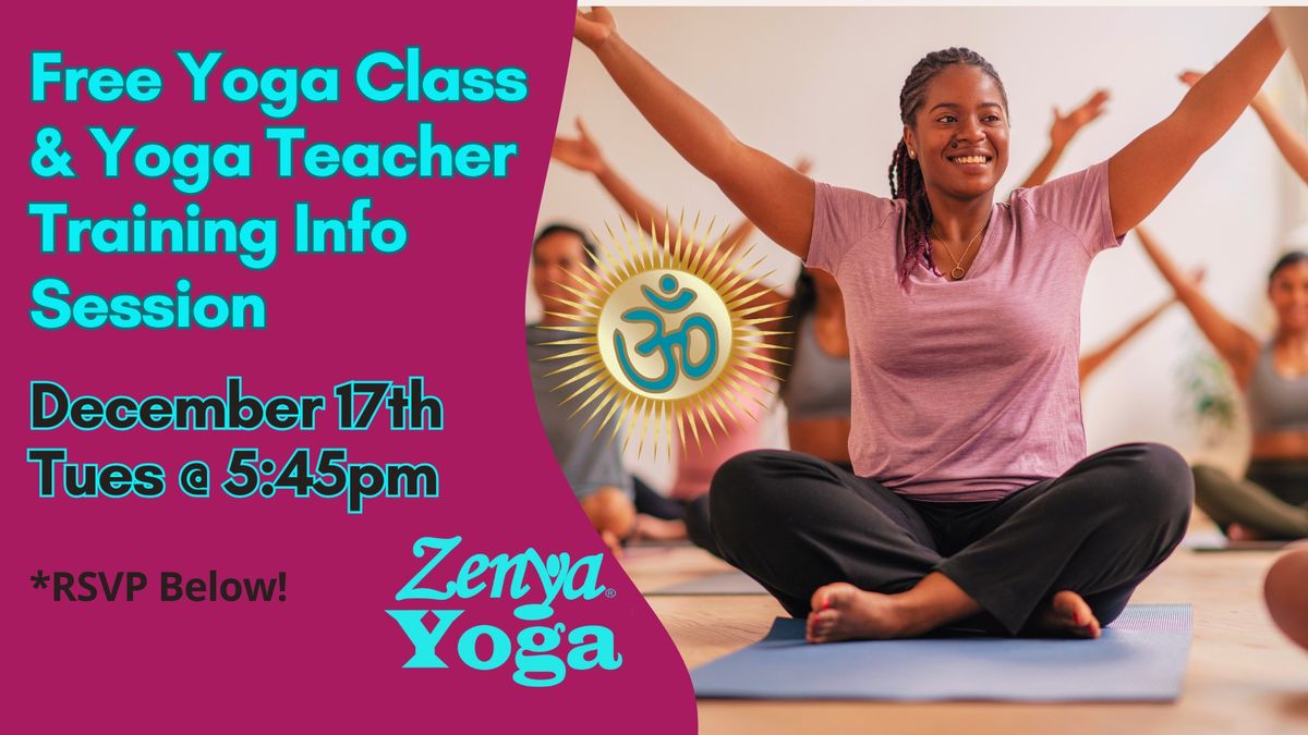 Discover Your Path: Free Yoga Class & Teacher Training Info Meeting NEXT TUESDAY!