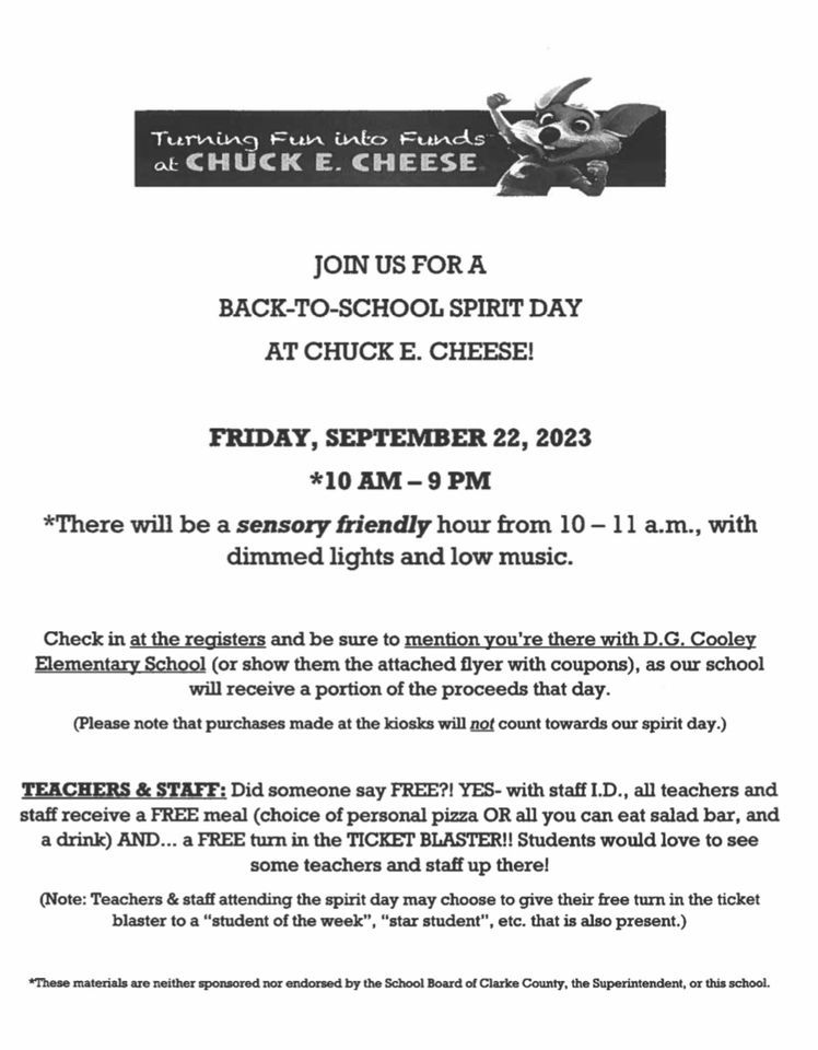 Spirit Day at Chuck E. Cheese