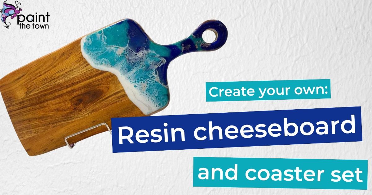 Resin cheeseboard and coaster set