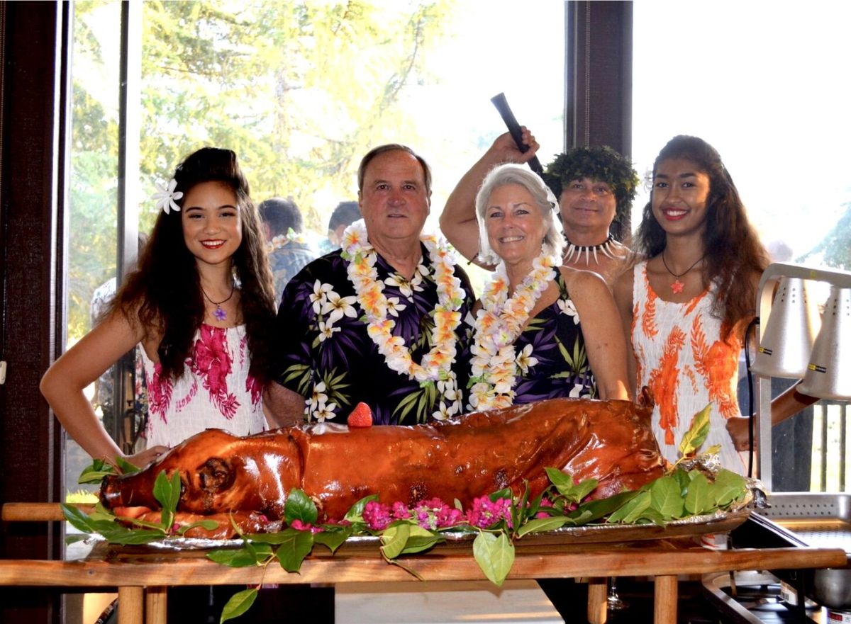 Evergreen Pub Luau Pig Smoker on Bears Game Day, 9\/29 @11am.  Prizes for Best Hawaiian Outfit!