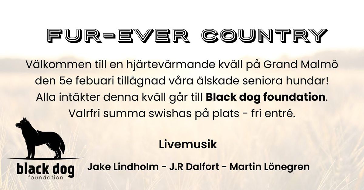 Fur-Ever Country! En hj\u00e4rtev\u00e4rmande kv\u00e4ll till\u00e4gnad \u00e4lskade seniora hundar! 