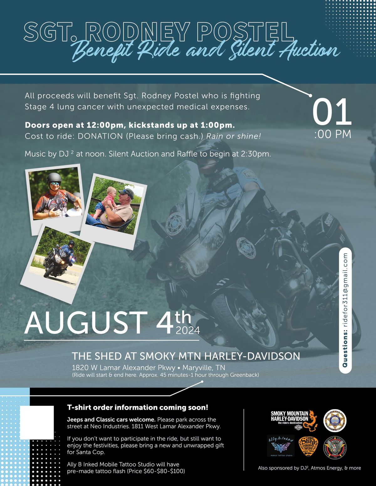 Sgt. Rodney Postel Benefit Ride and Silent Auction