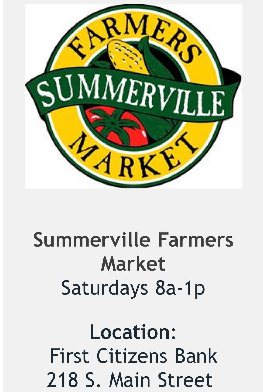 Summerville farmers market 