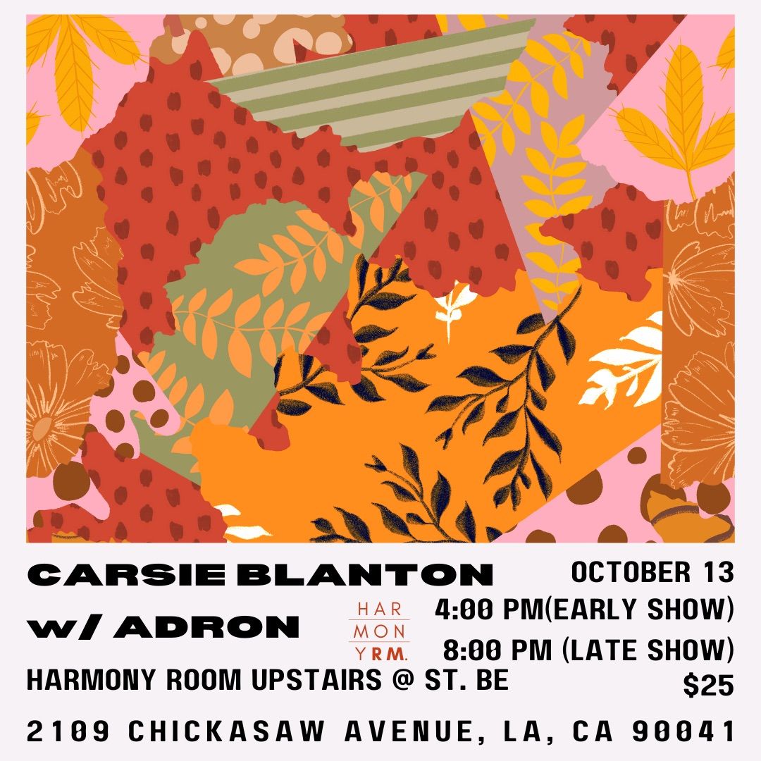 Carsie Blanton with Adron LIVE @ The Harmony Room Upstairs