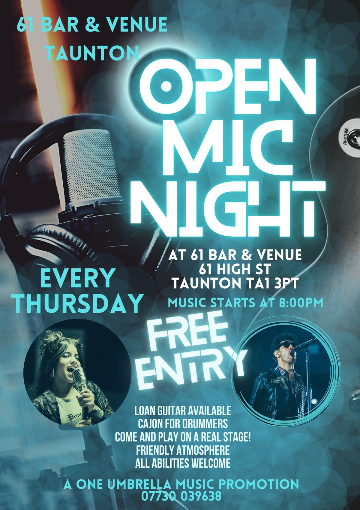 Open Mic at 61 Bar & Venue, Taunton!