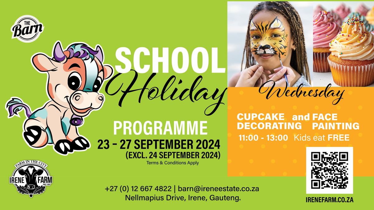 Holiday Programme: Cupcake decorating, face painting and kids eat FREE