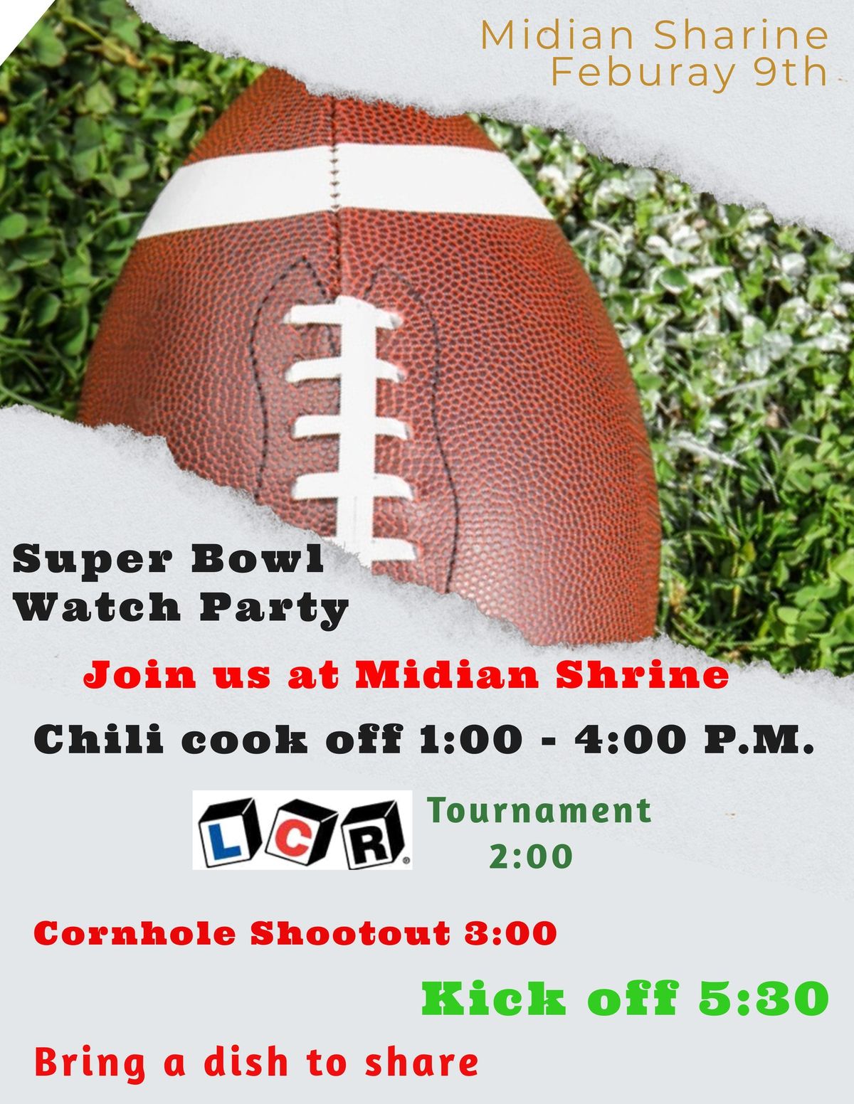 Midian Shrine Super Bowl Watch Party