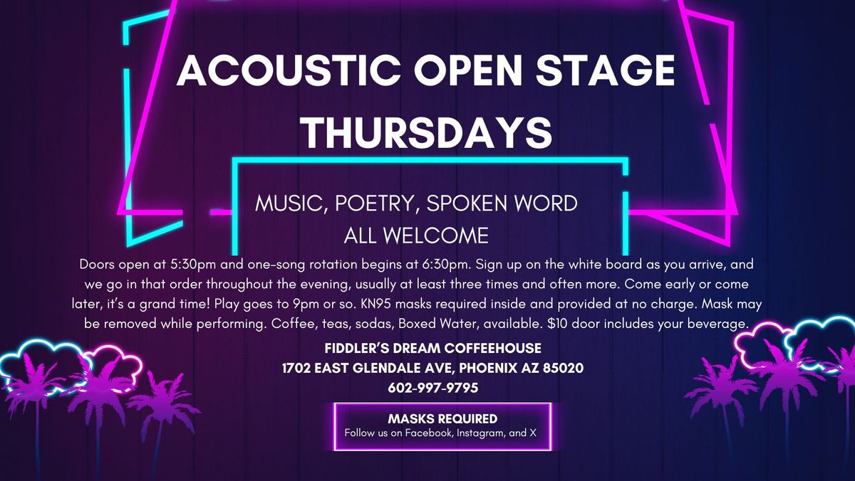 Acoustic Open Stage Thursday! Music, Poetry, Spoken Word