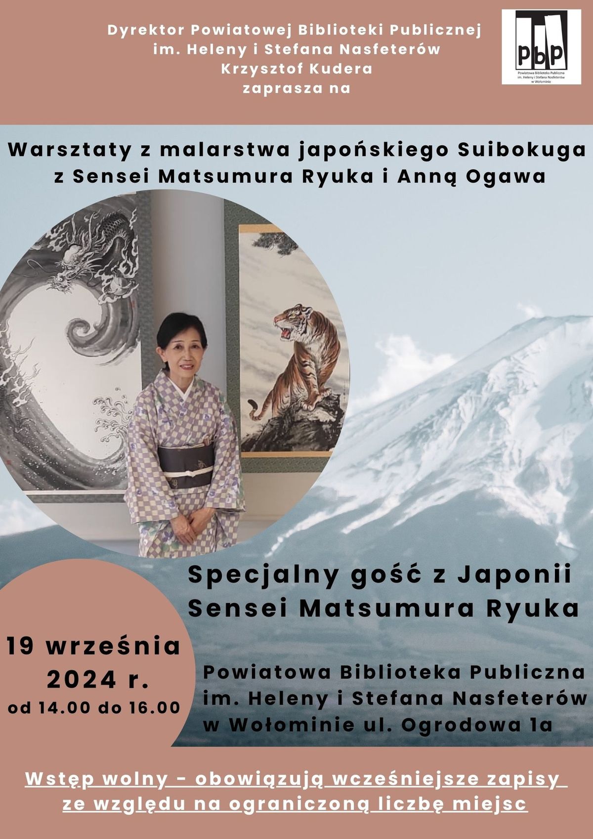 Warsztaty malarstwa japo\u0144skiego Suibokuga z Sensei Matsumura Ryuka i Anna Ogawa