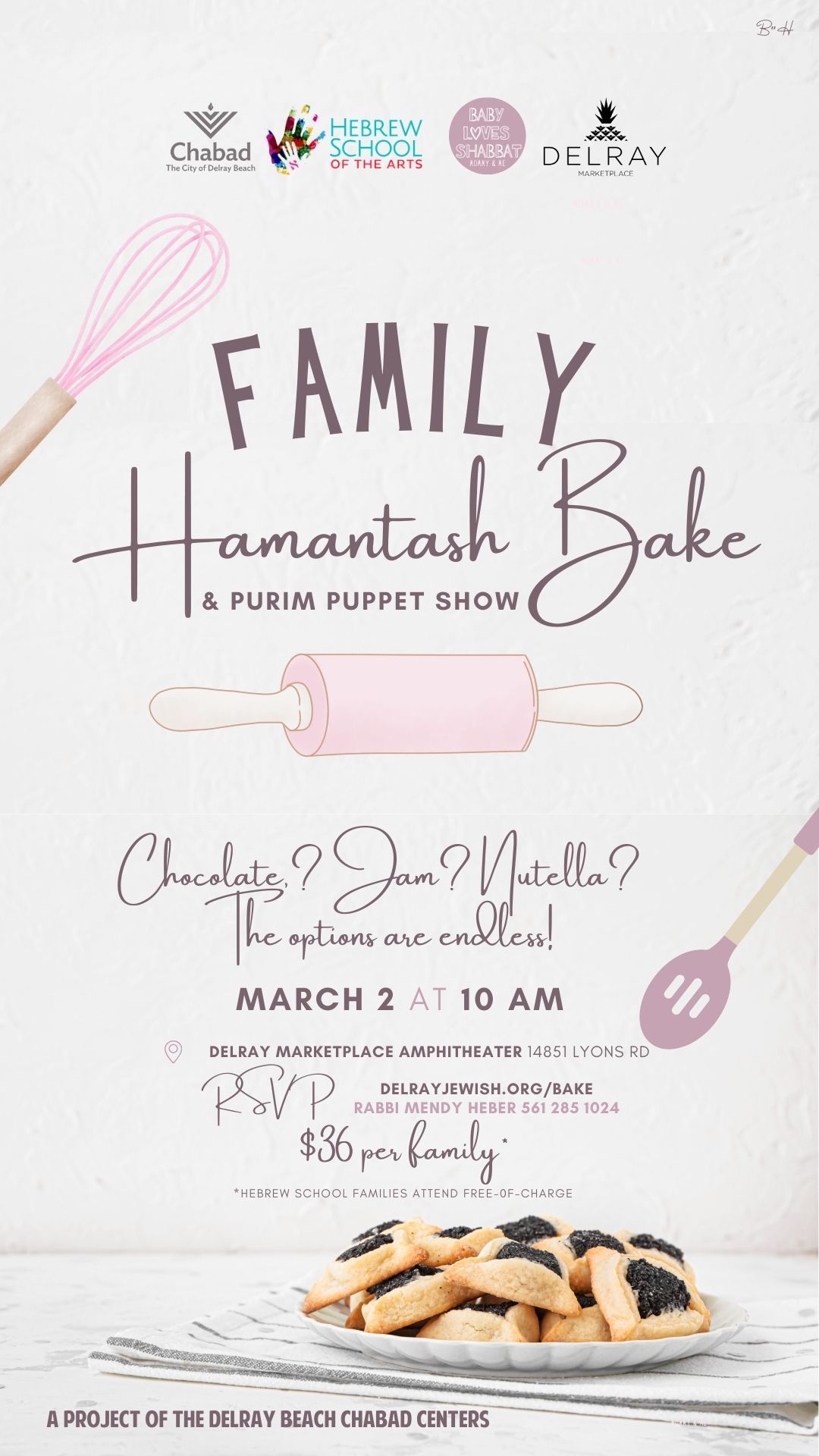 FAMILY HAMANTASH BAKE @ Delray Marketplace