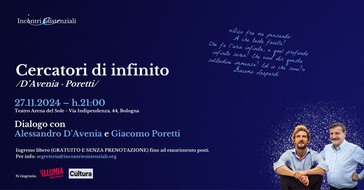 Cercatori di infinito: Alessandro D'Avenia e Giacomo Poretti