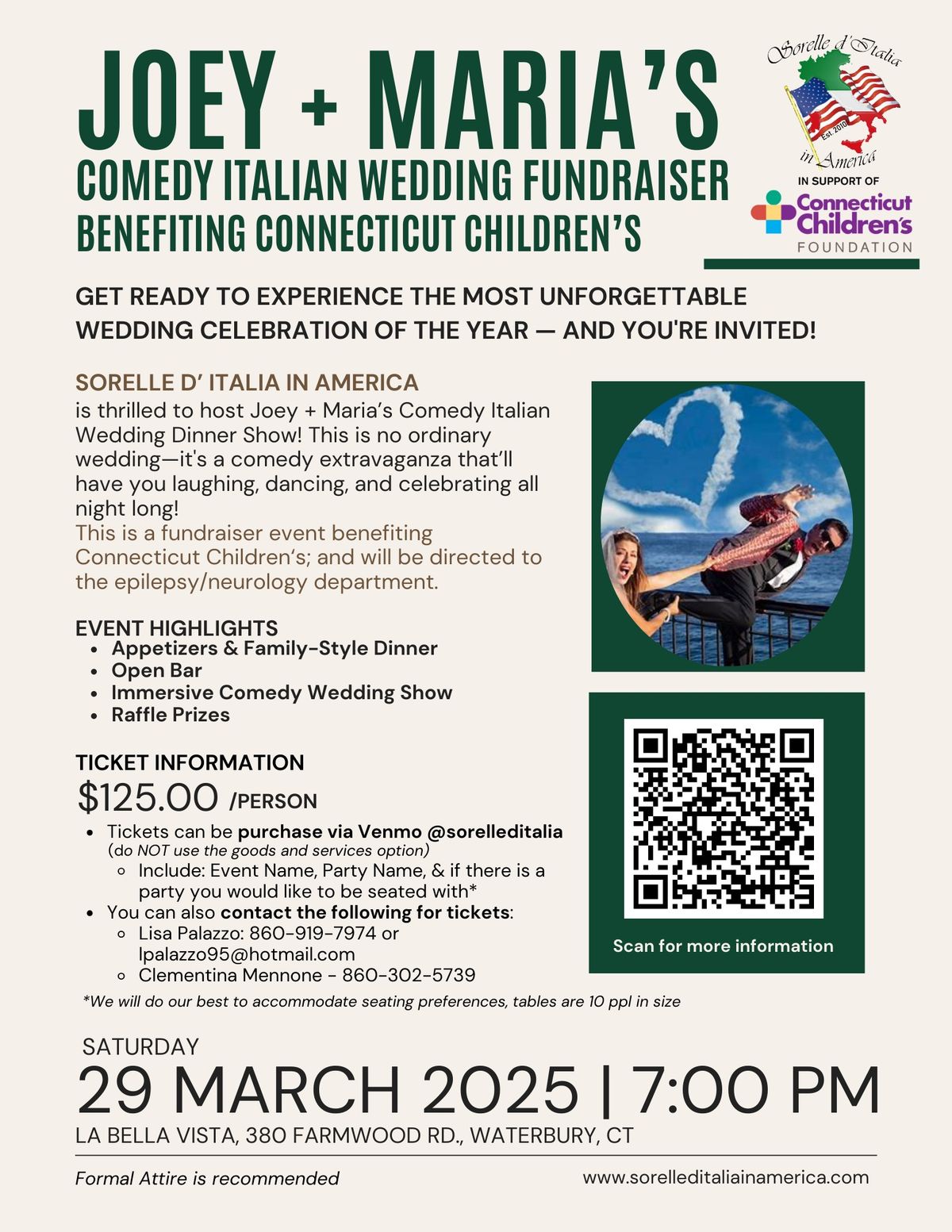 Joey & Maria's Italian Comedy Wedding Fundraiser (benefiting Connecticut Children's)