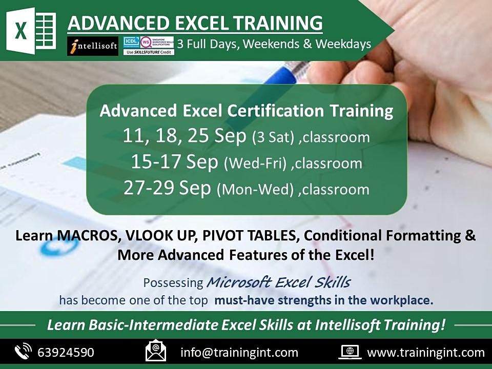 Advanced Excel Training by Intellisoft in Singapore
