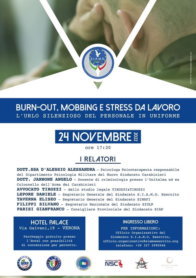 BURN-OUT, MOBBING E STRESS DA LAVORO. L'URLO SILENZIOSO DEL PERSONALE IN UNIFORME.