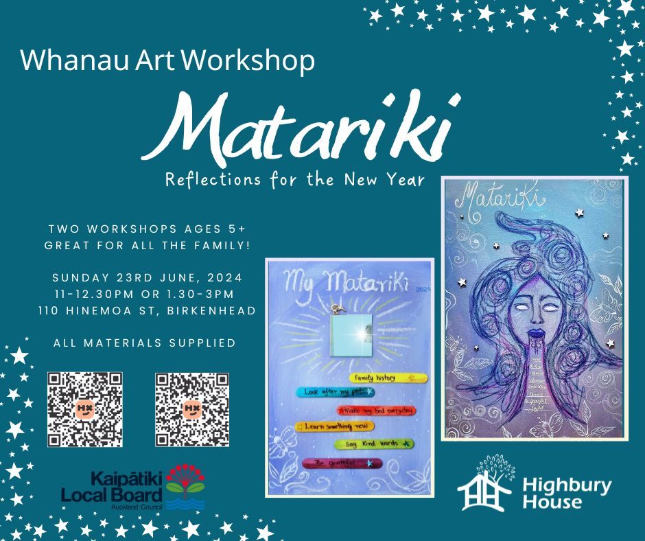 Matariki - Reflections for the New Year, Whanau Art Workshop