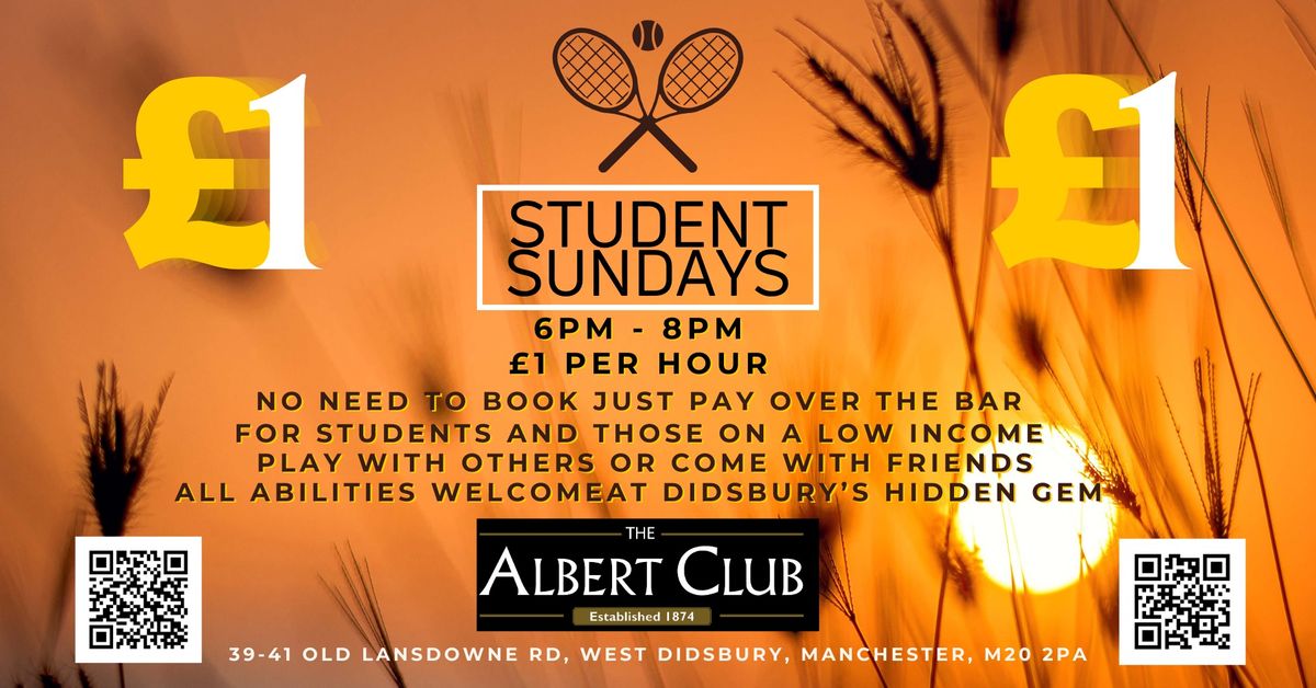 'Student Sundays' - Tennis for \u00a31