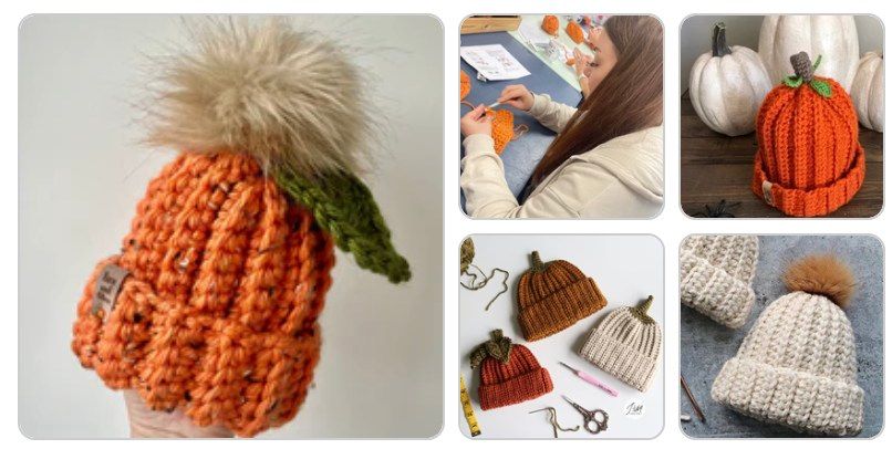 Crochet Bobble Hat Or Pumpkin Beanie