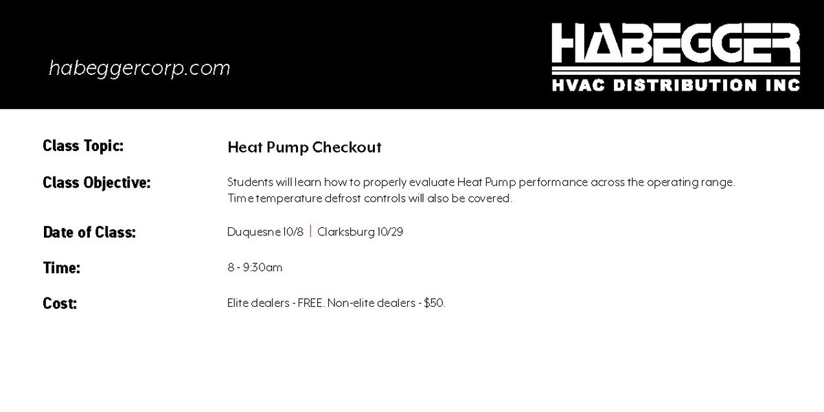 HEAT PUMP CHECKOUT | Clarksburg