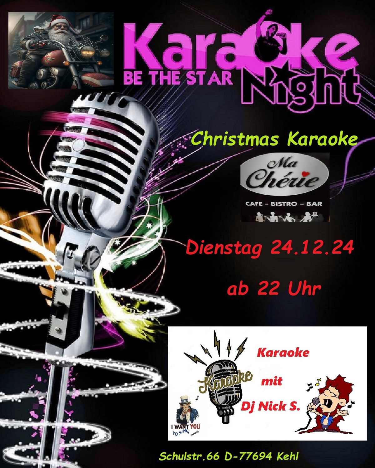 X-Mas Karaoke mit Dj Nick S. im Ma Cherie Kehl 