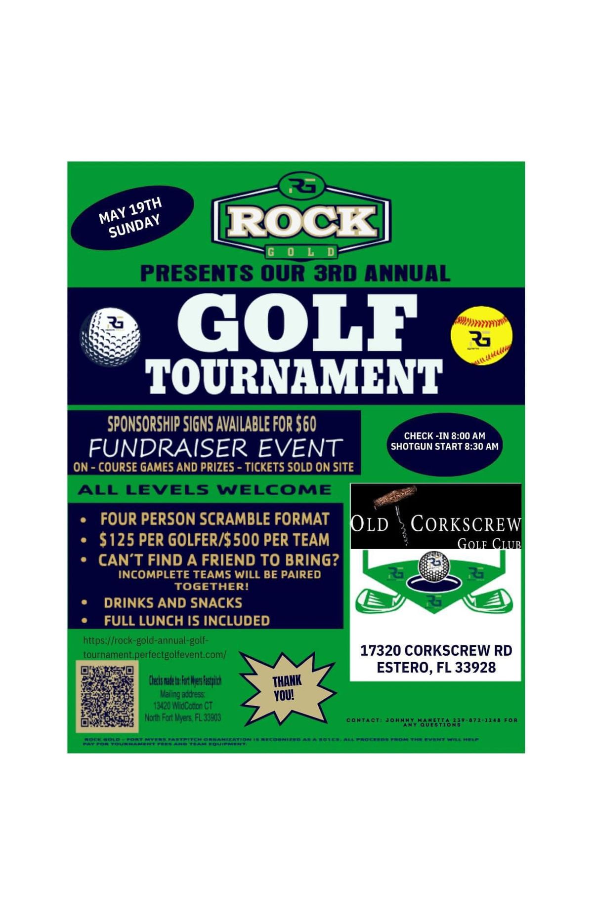 Rock Gold 3RD Annual Golf Tournament