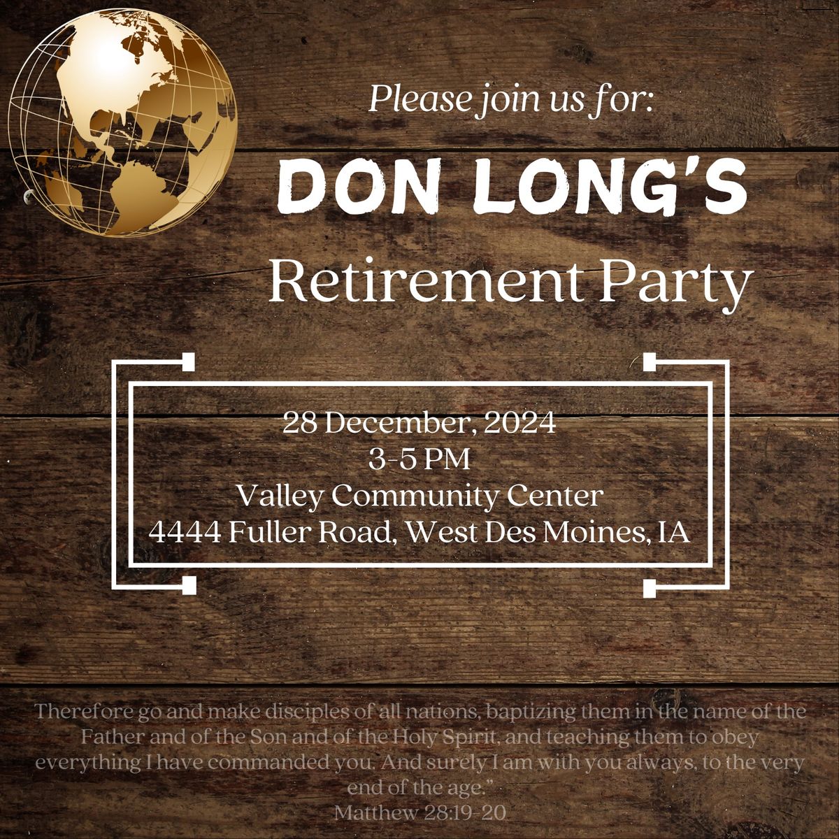 Don Long\u2019s Retirement Party