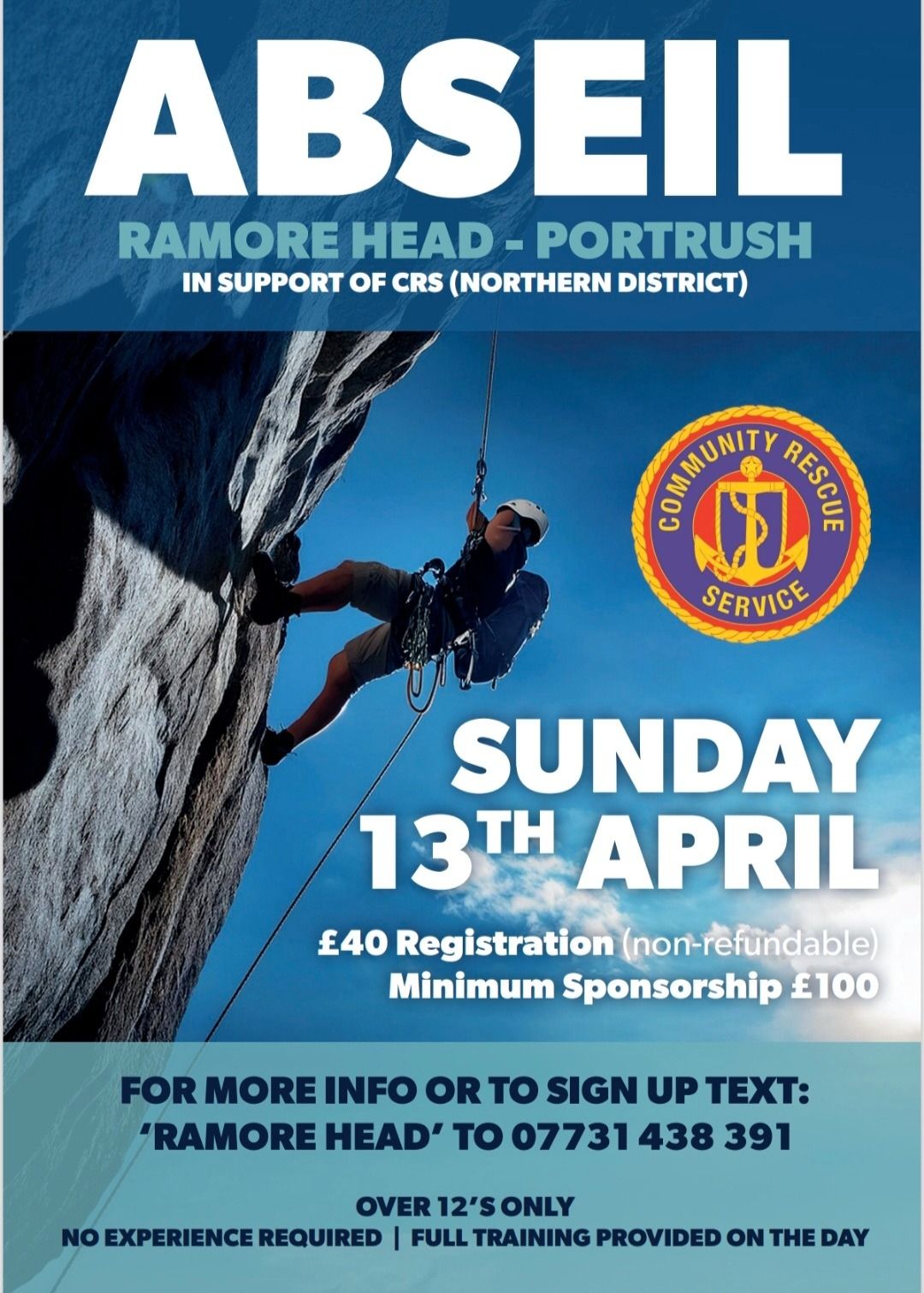 Community Rescue Service Abseil at Ramore Head