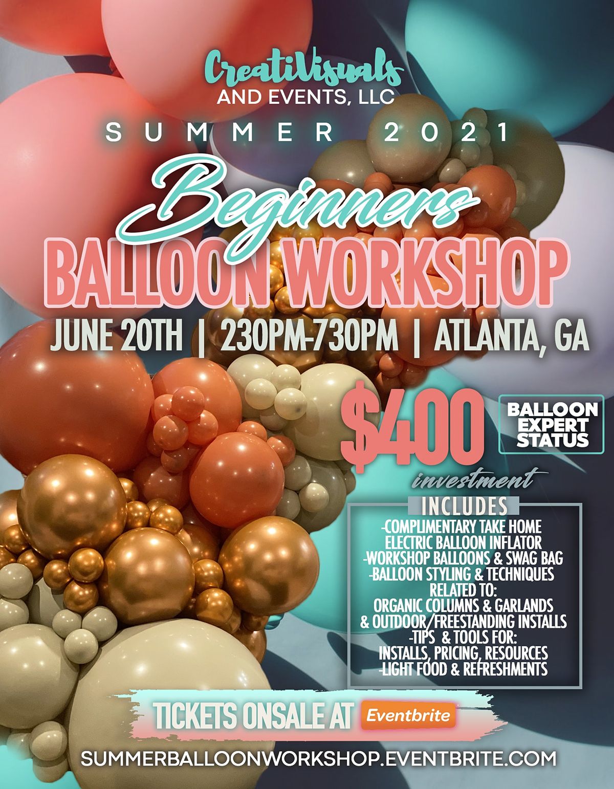 CreatiVisuals Beginners Balloon Workshop Summer 2021