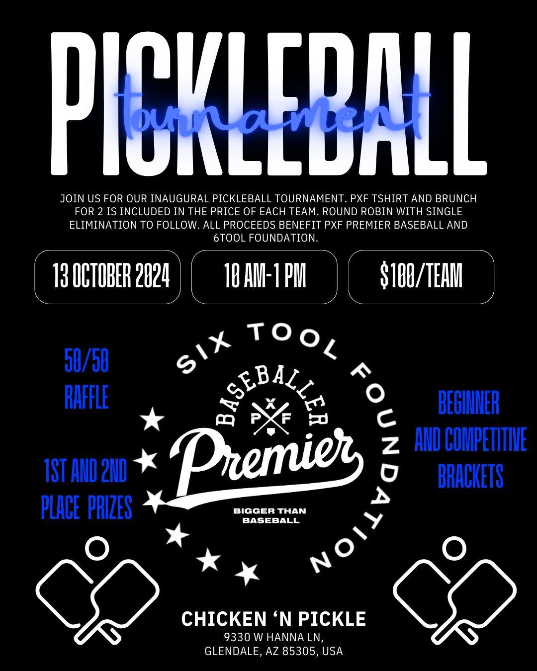 PXF Premier Baseball and 6 Tool Foundation Pickleball Tournament