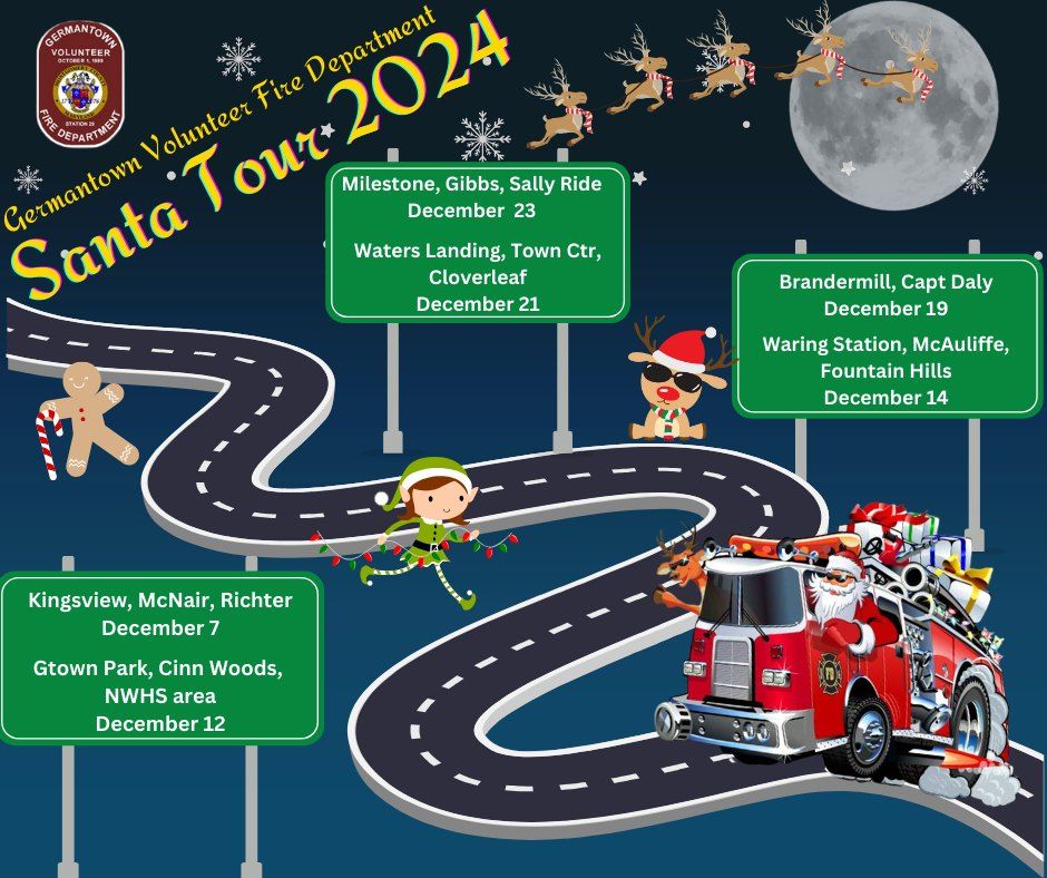 Santa Tour 2024 - Milestone, Gibbs, Sally Ride areas