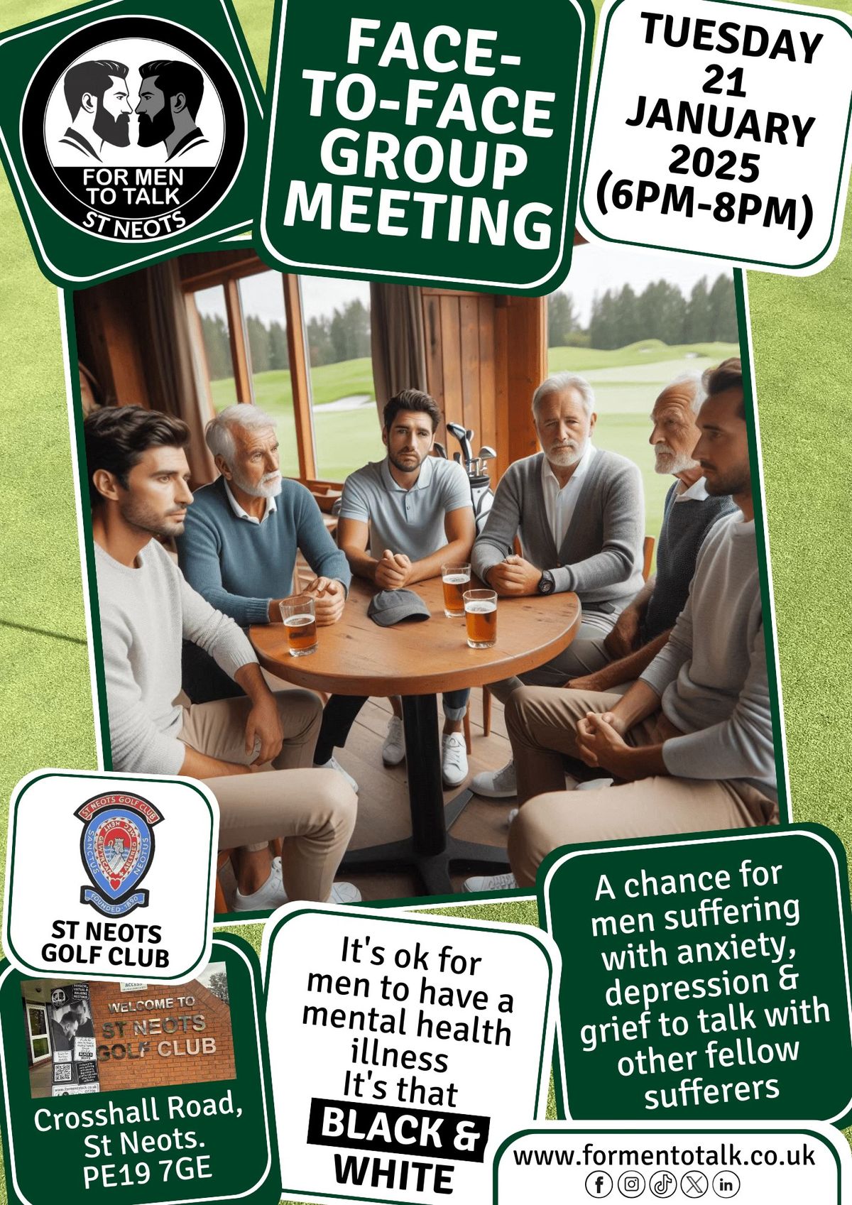 'For Men To Talk' Face-To-Face Group Meeting (St. Neots)