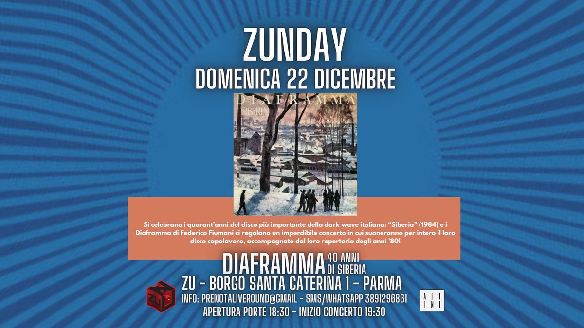 Diaframma - 40 anni di Siberia - in concerto | Zu, Parma