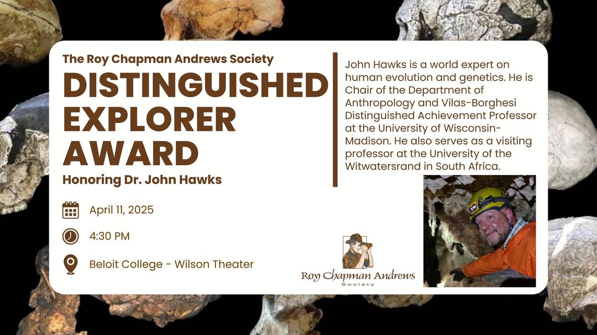 Distinguished Explorer Award Presentation & Keynote Lecture