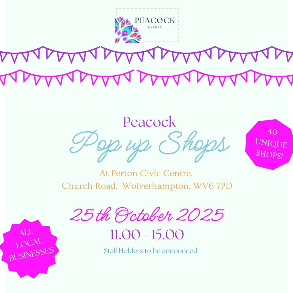 Peacock Pop Up Shops | 25th October 2025 | 11.00 - 15.00