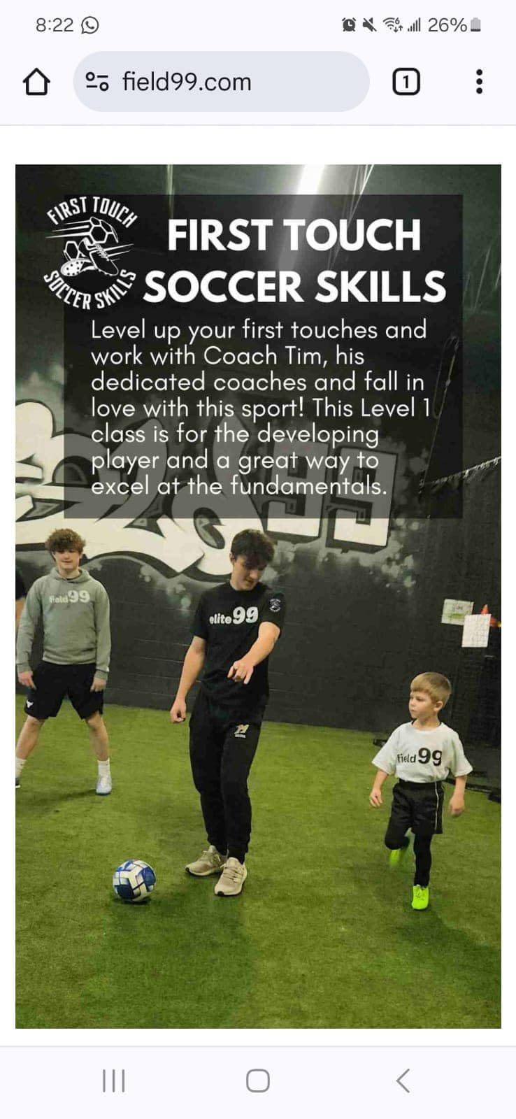 Level 1 - Development Group Sessions Mondays and Wednesday Evenings 