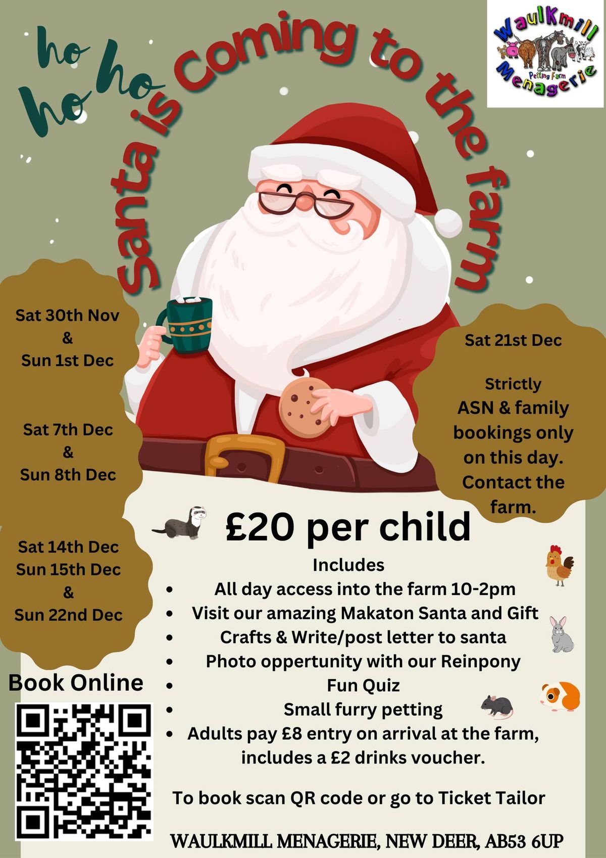 Santa Fun Day at Waulkmill Menagerie