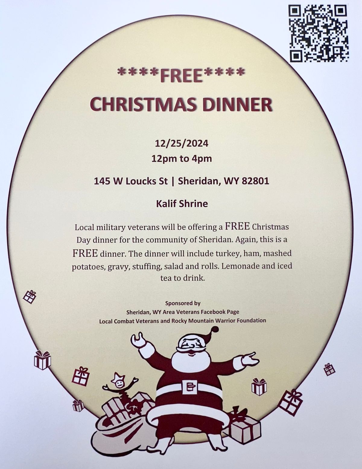 FREE   Christmas Day Dinner