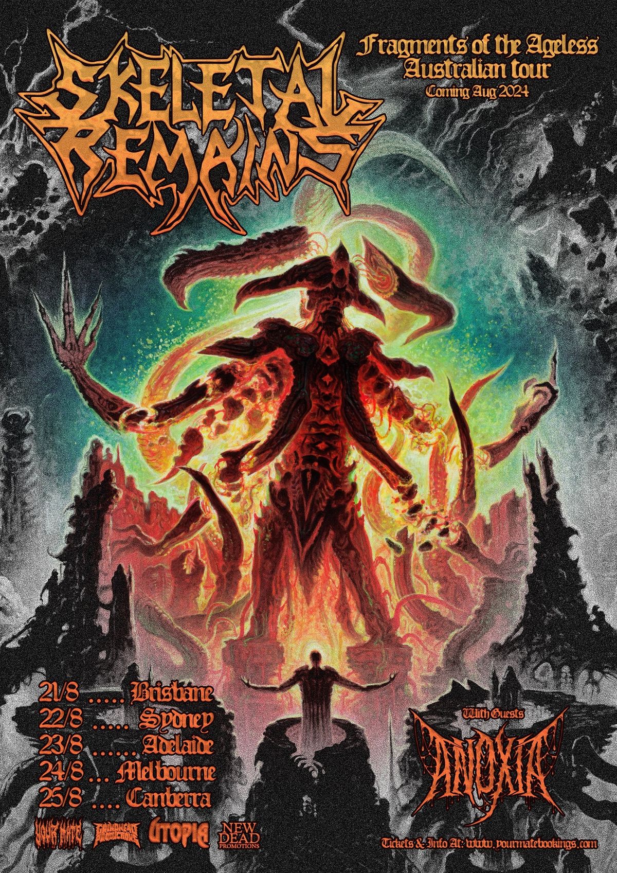 Skeletal Remains (USA) Sydney with Anoxia, Carnal Viscera & Slaughtercult