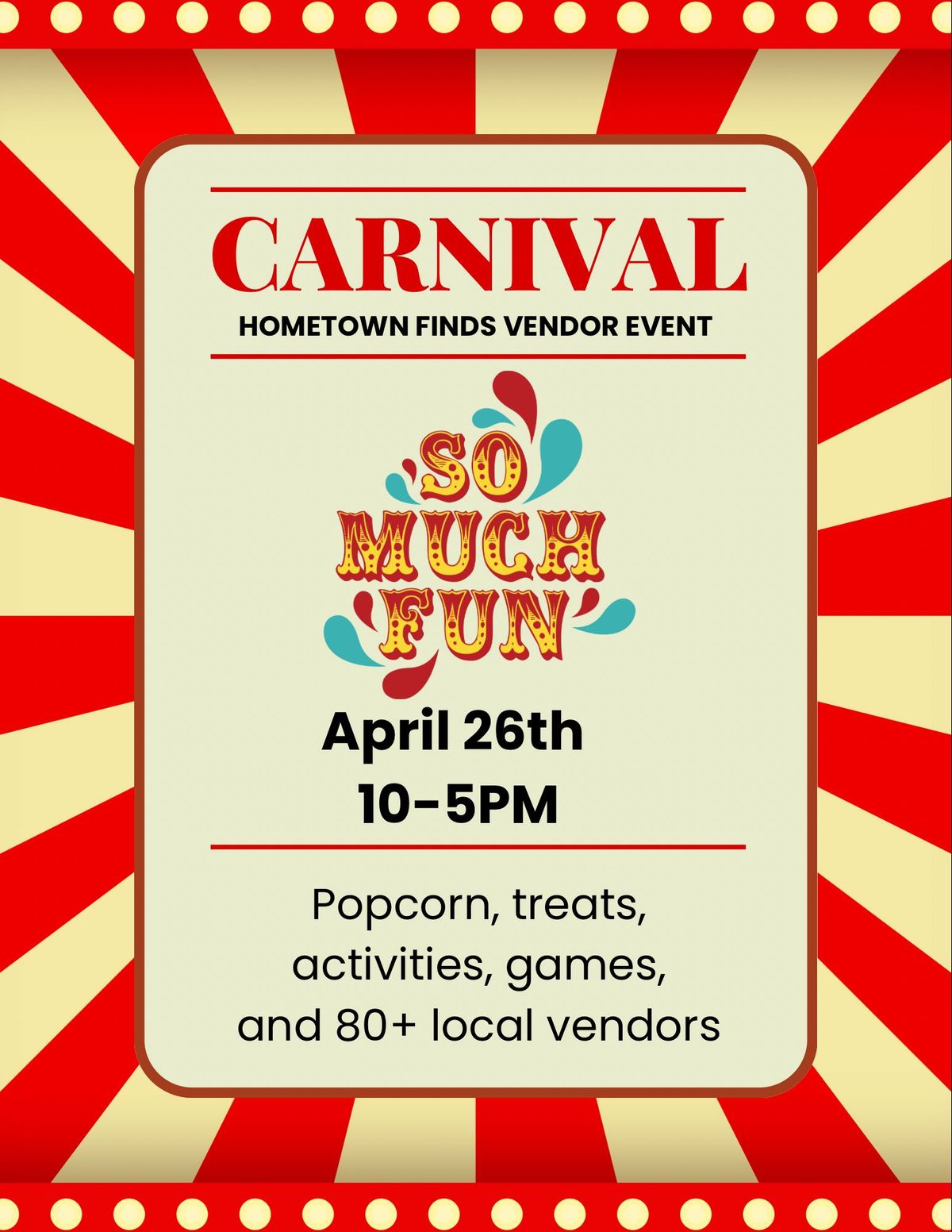 Hometown Finds Carnival Vendor Event