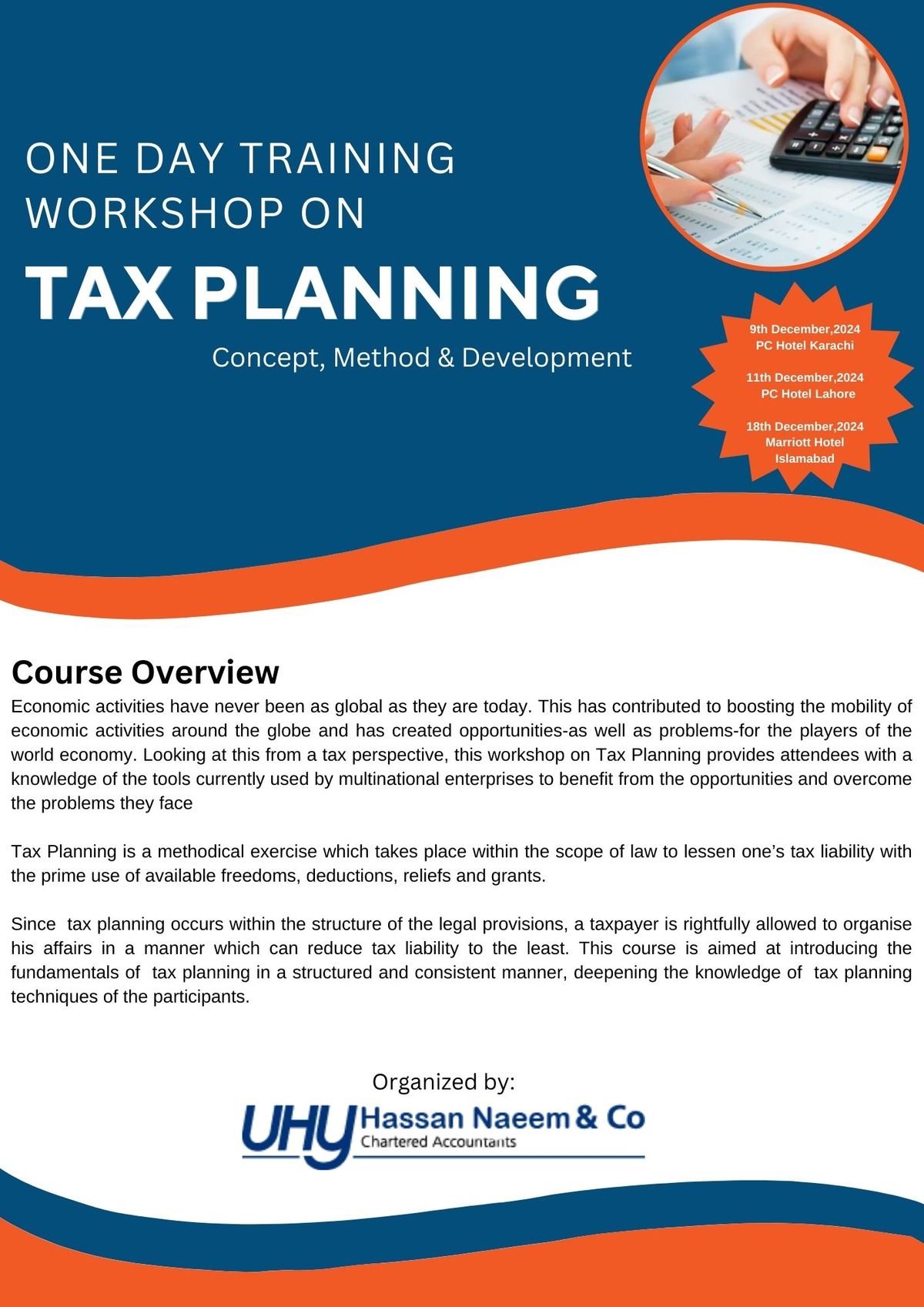 One Day Training Workshop on "Tax planning'