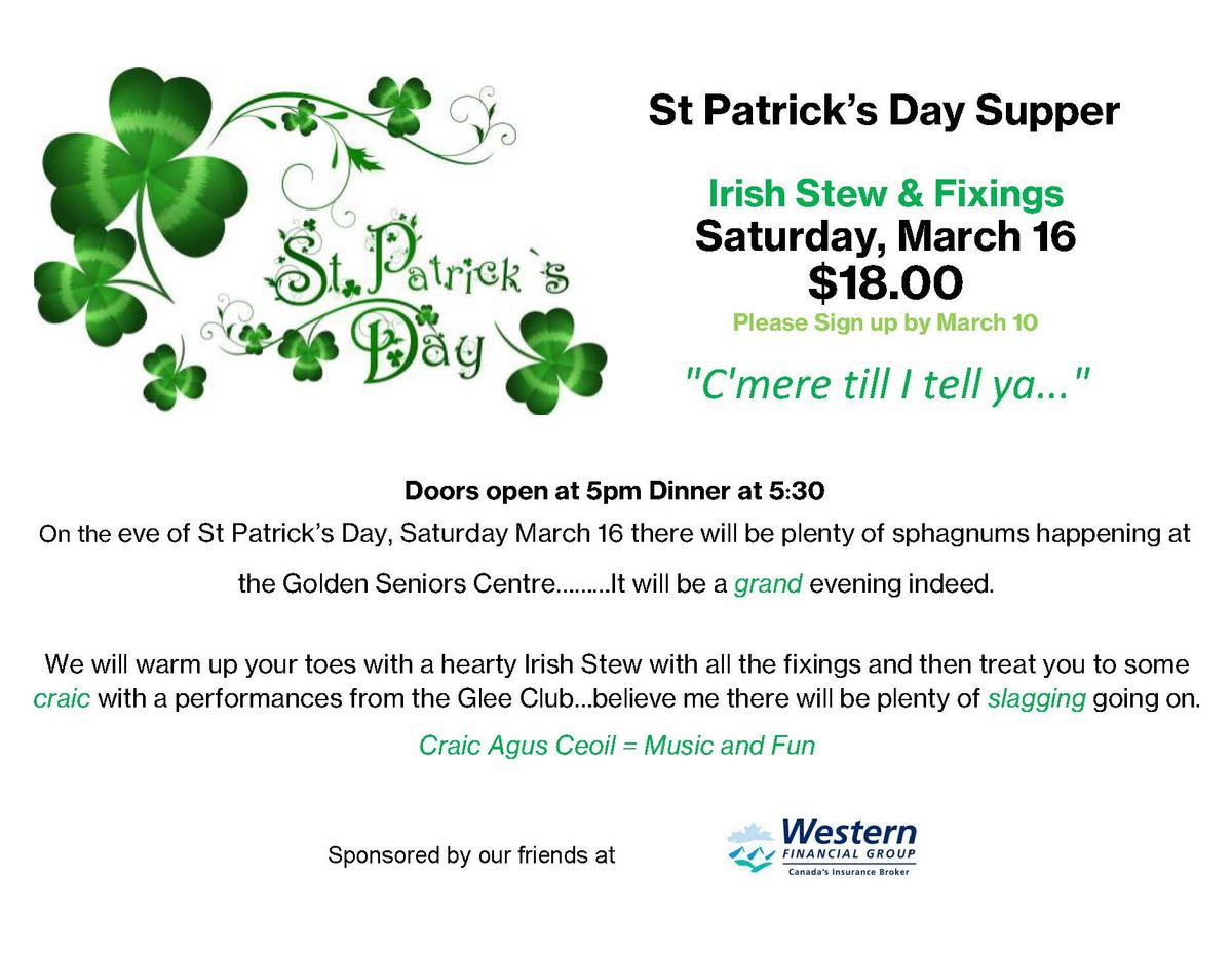 St Patrick's Dinner Fundraiser