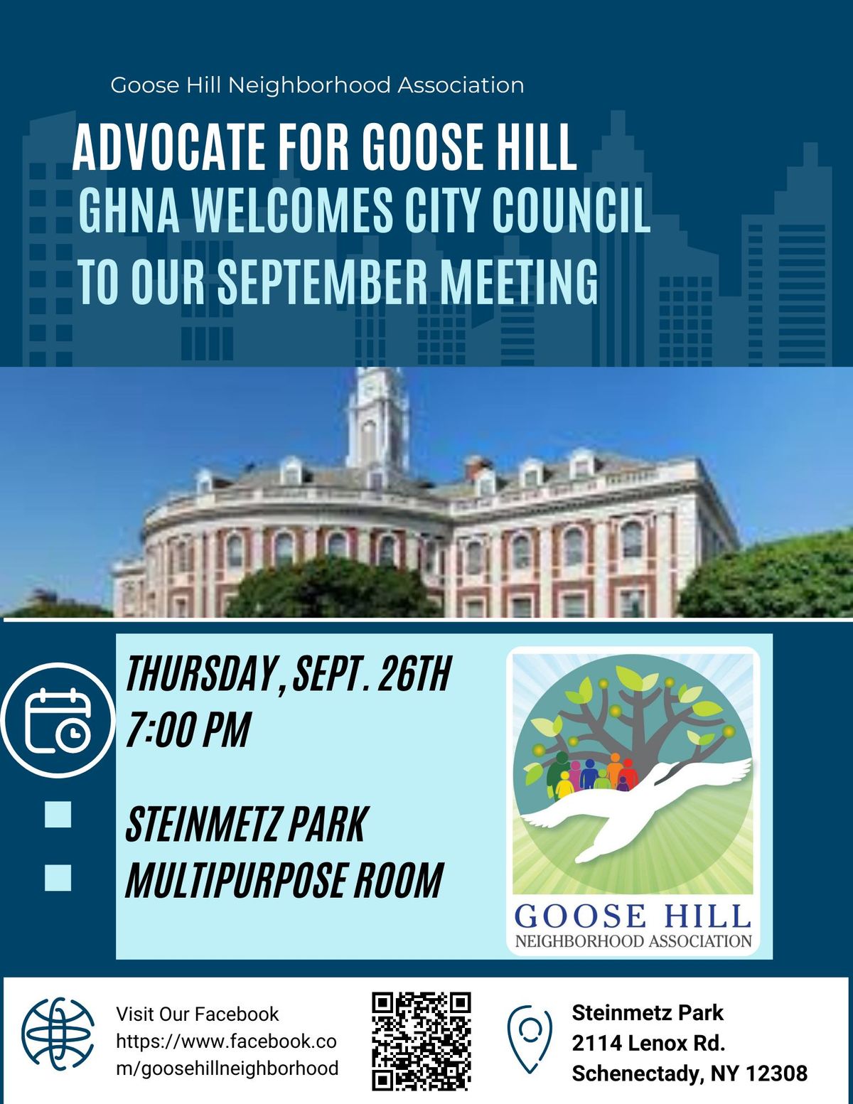 Advocate for Goose Hill- September Meeting with City Council