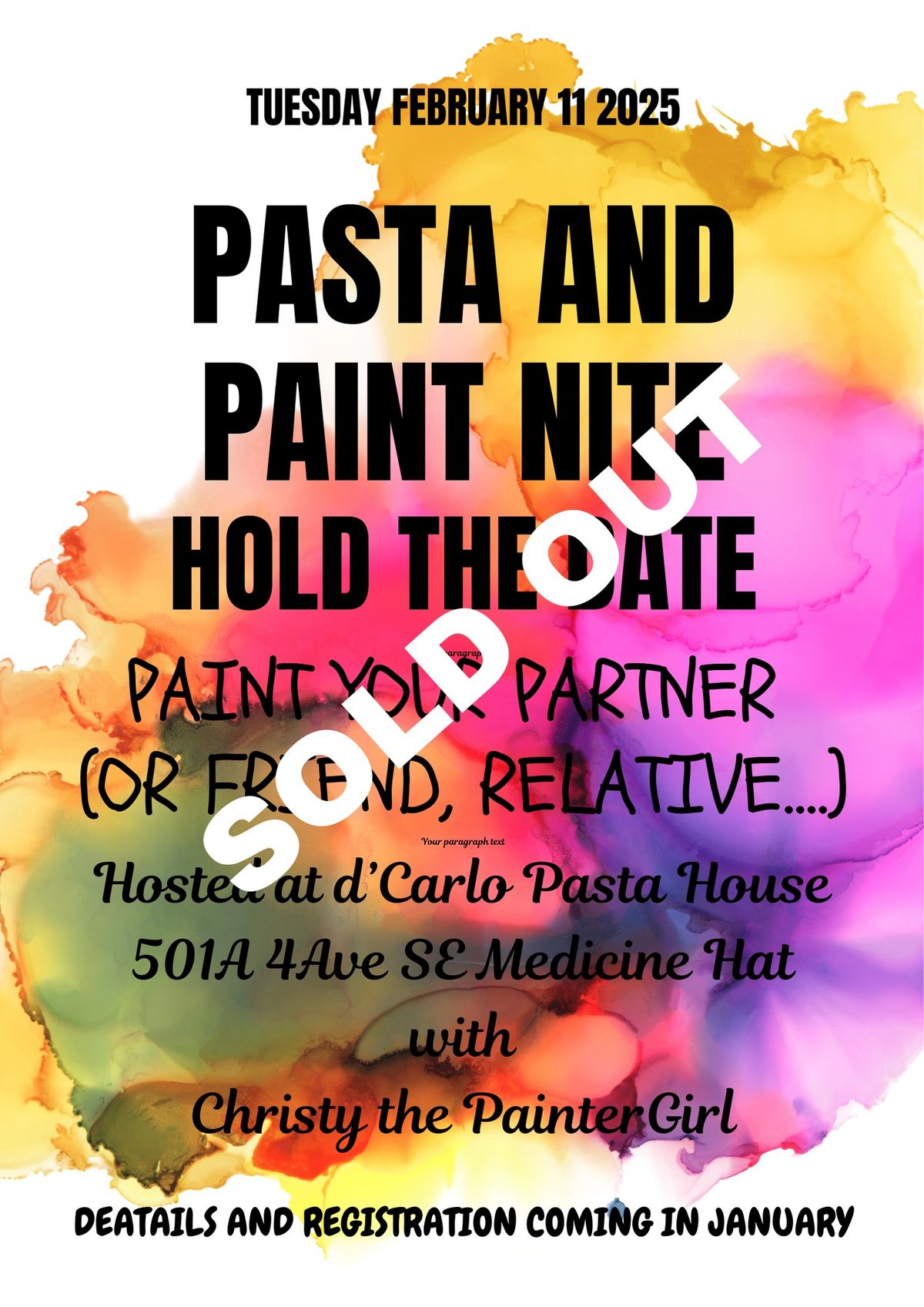 Pasta and Paint Nite - Paint Your Partner Valentines Edition