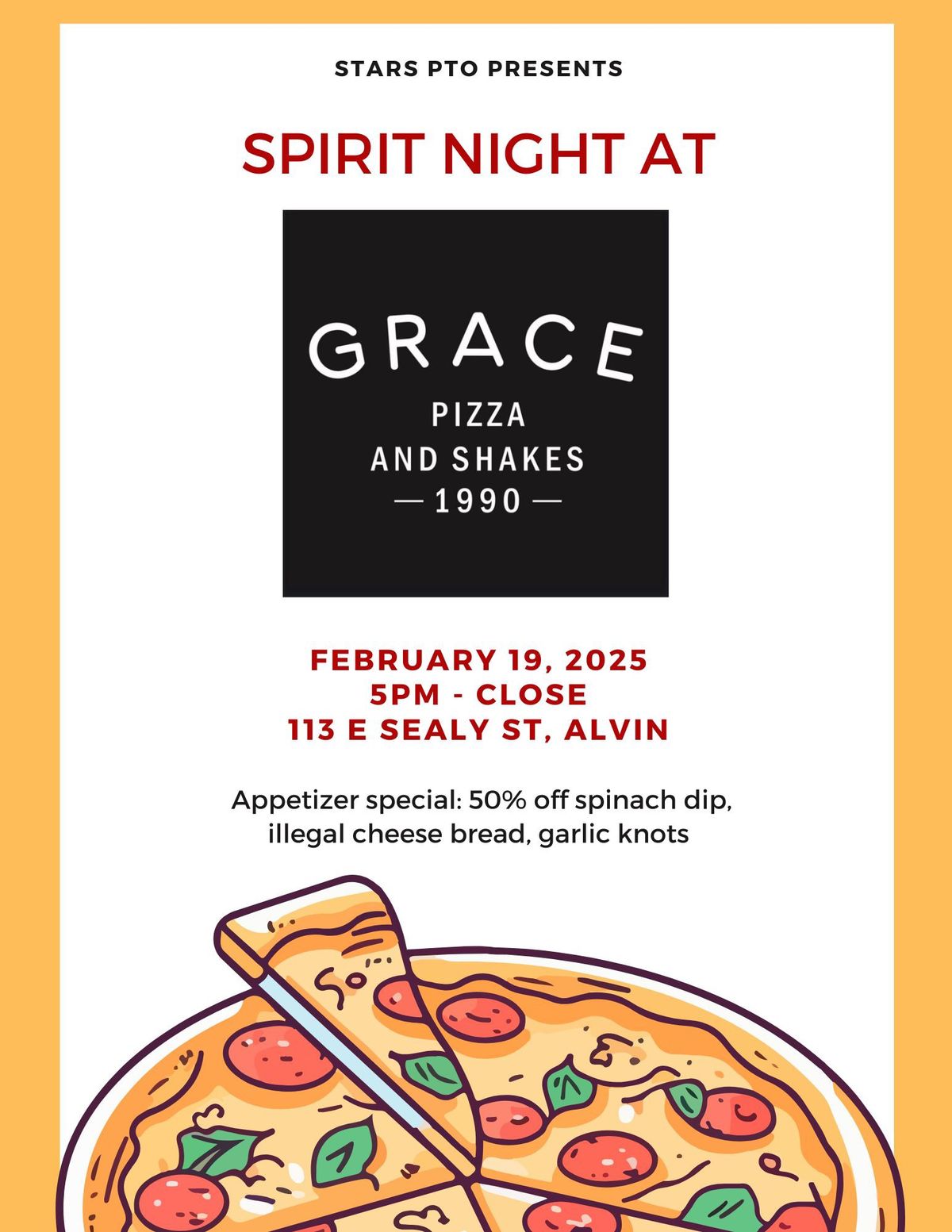 Spirit Night at Grace Pizza and Shakes