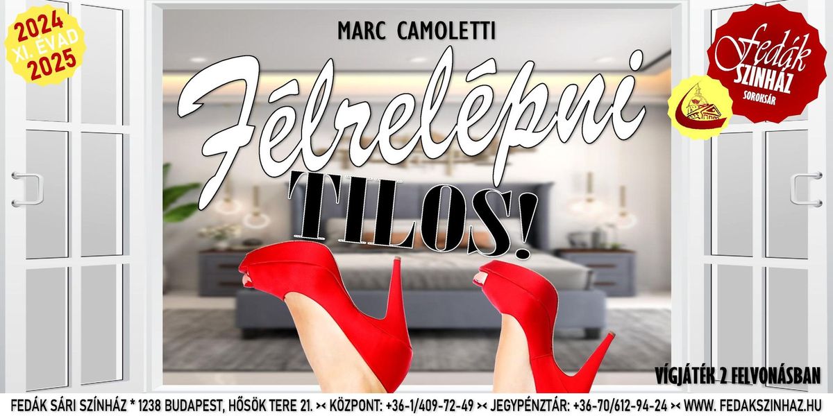 Marc Camoletti: F\u00c9LREL\u00c9PNI TILOS! - v\u00edgj\u00e1t\u00e9k - BEMUTAT\u00d3