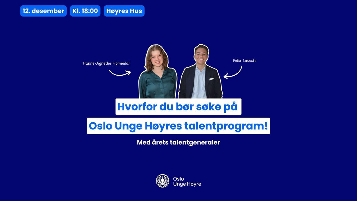 Hvorfor s\u00f8ke Talentprogramet! 